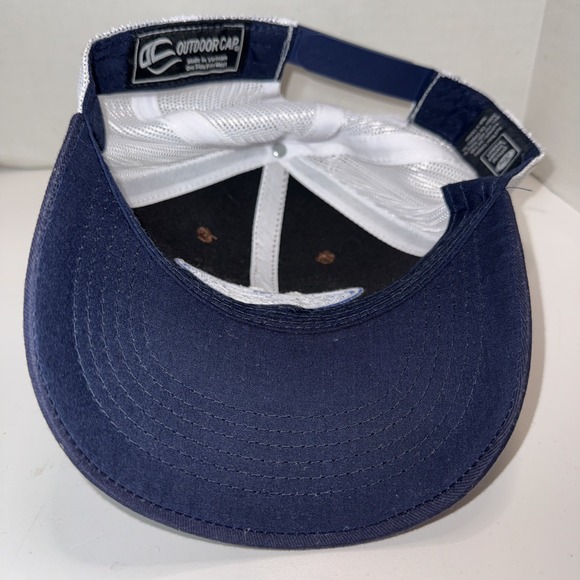 Ford Logo Blue Brown White Mesh Trucker Adjustable Snapback Hat Cap OSFM - Picture 5 of 8